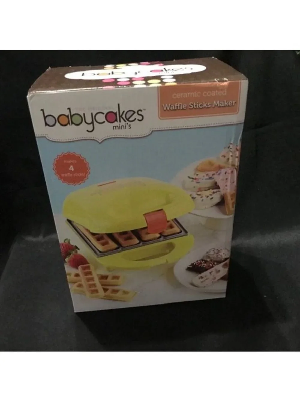 Babycakes Minis Ceramic Coated Waffle Sticks Maker - Makes 4 Waffle Sticks